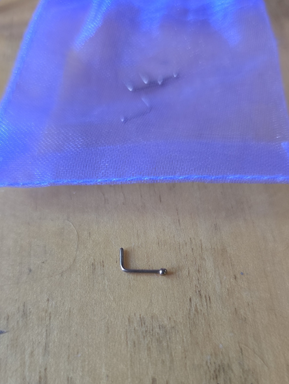 Rose Gold L-Shaped Nose Stud with Ball (Set Of 4)